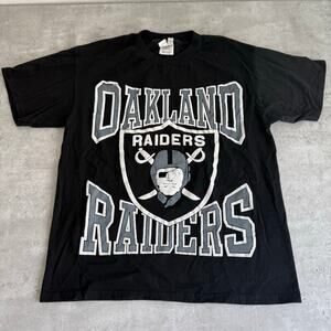 Vintage Oakland Raiders football black tshirt size large